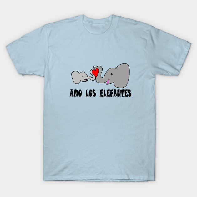 Amo los elefantes - I love elephants T-Shirt by JenTiger